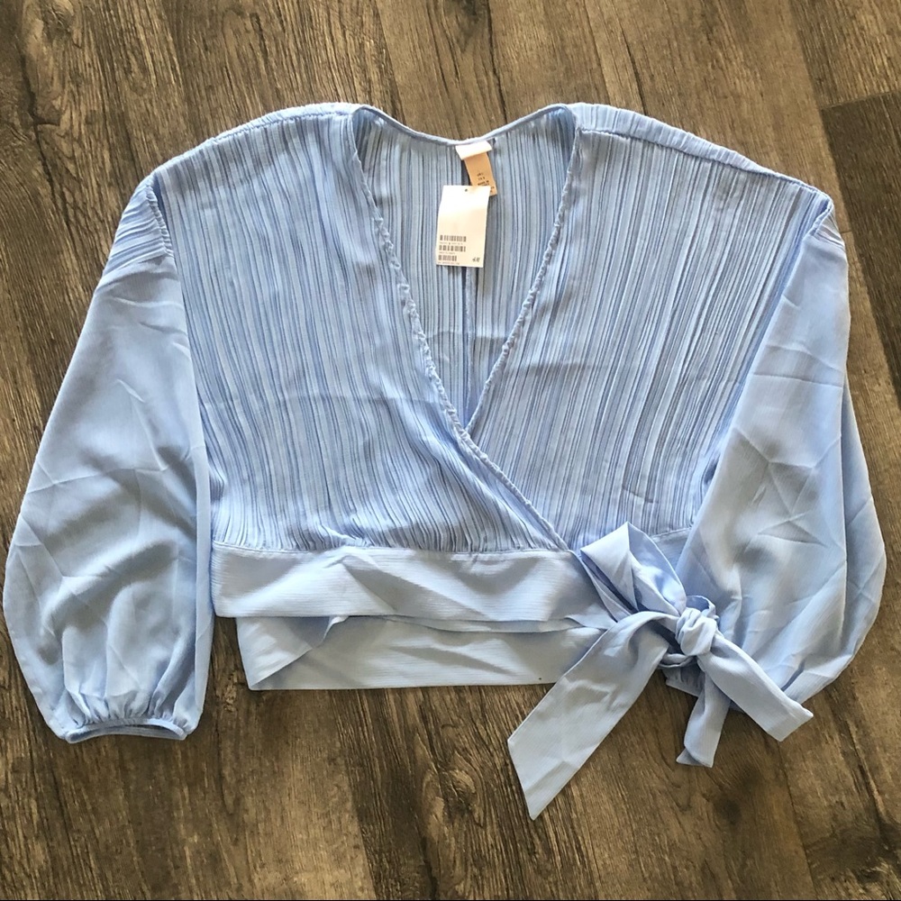 H&M Wrapped Pleated Blouse